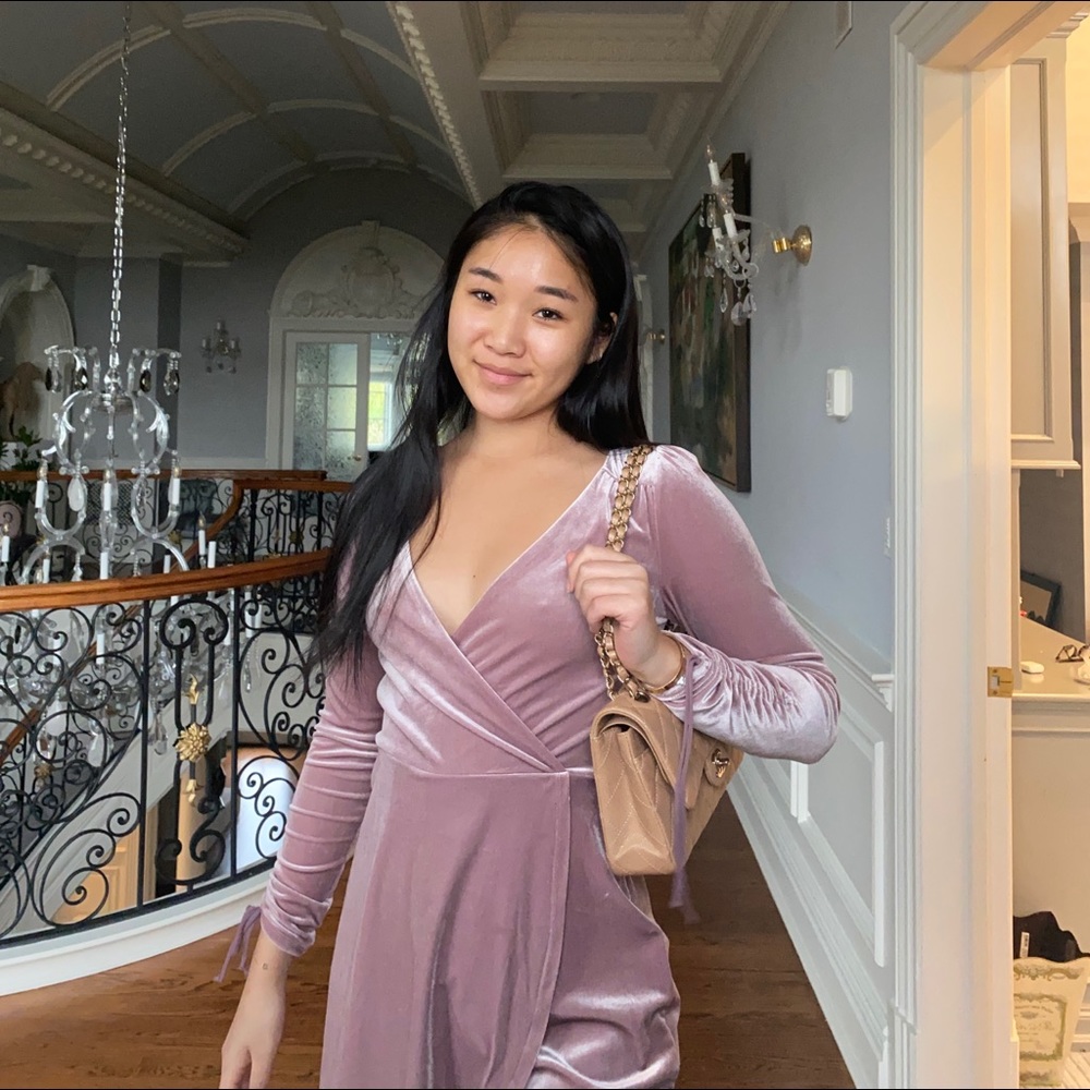 Urban outfitter mauve velvet romper size small